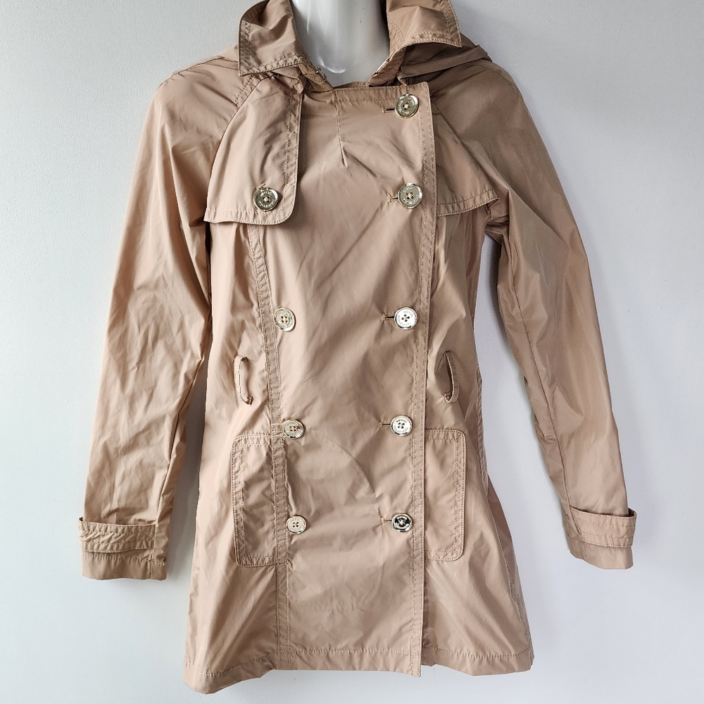 Michael Kors Waterproof Khaki Tan Colored Trenc Coat Size XS